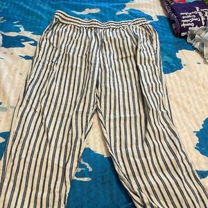 Striped blue and white pants size L